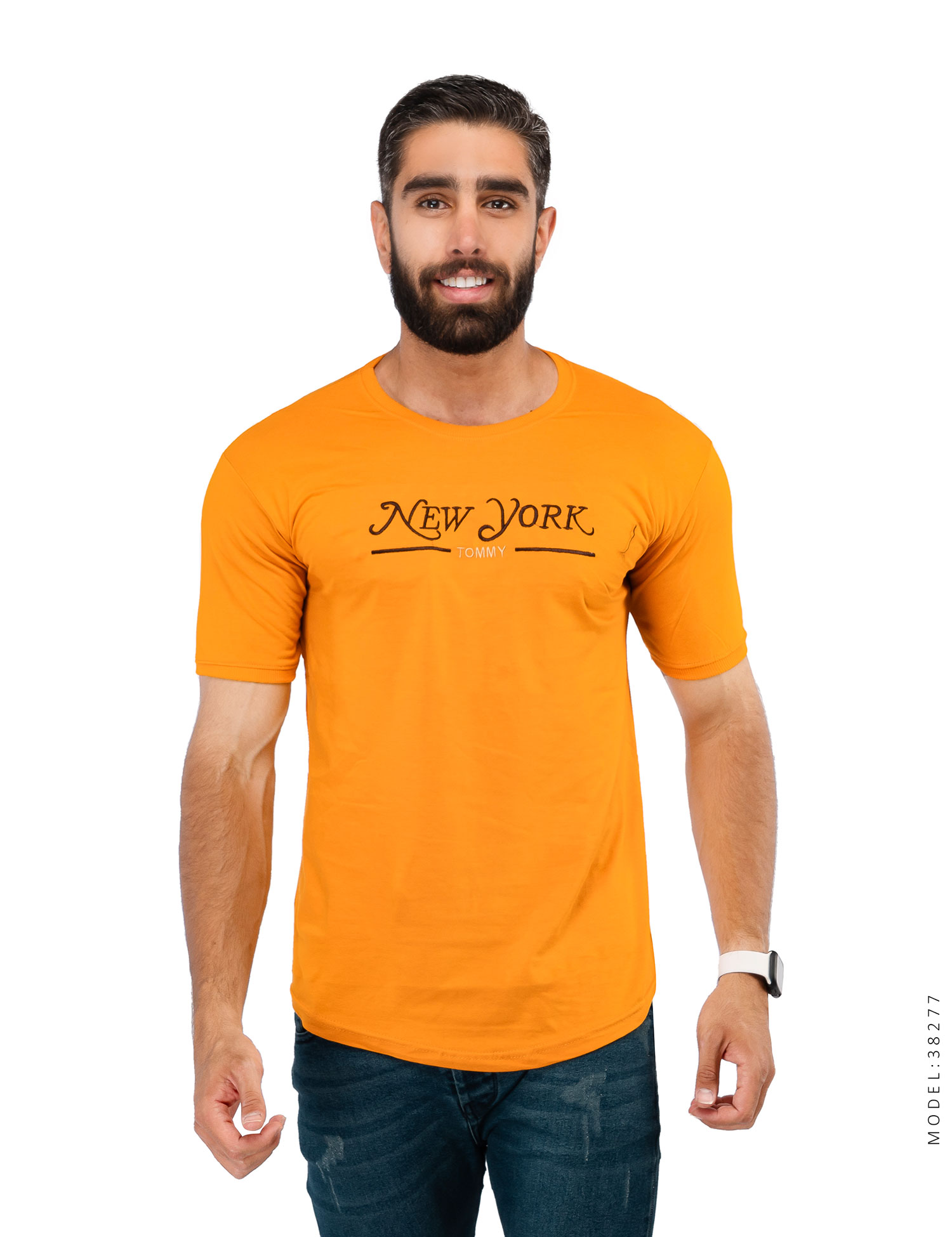 تیشرت مردانه یقه گرد New York مدل 38277