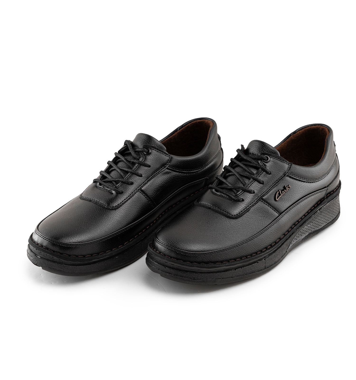 کفش روزمره مردانه Clarks چرم مصنوعی بند دار مشکی مدل 44481