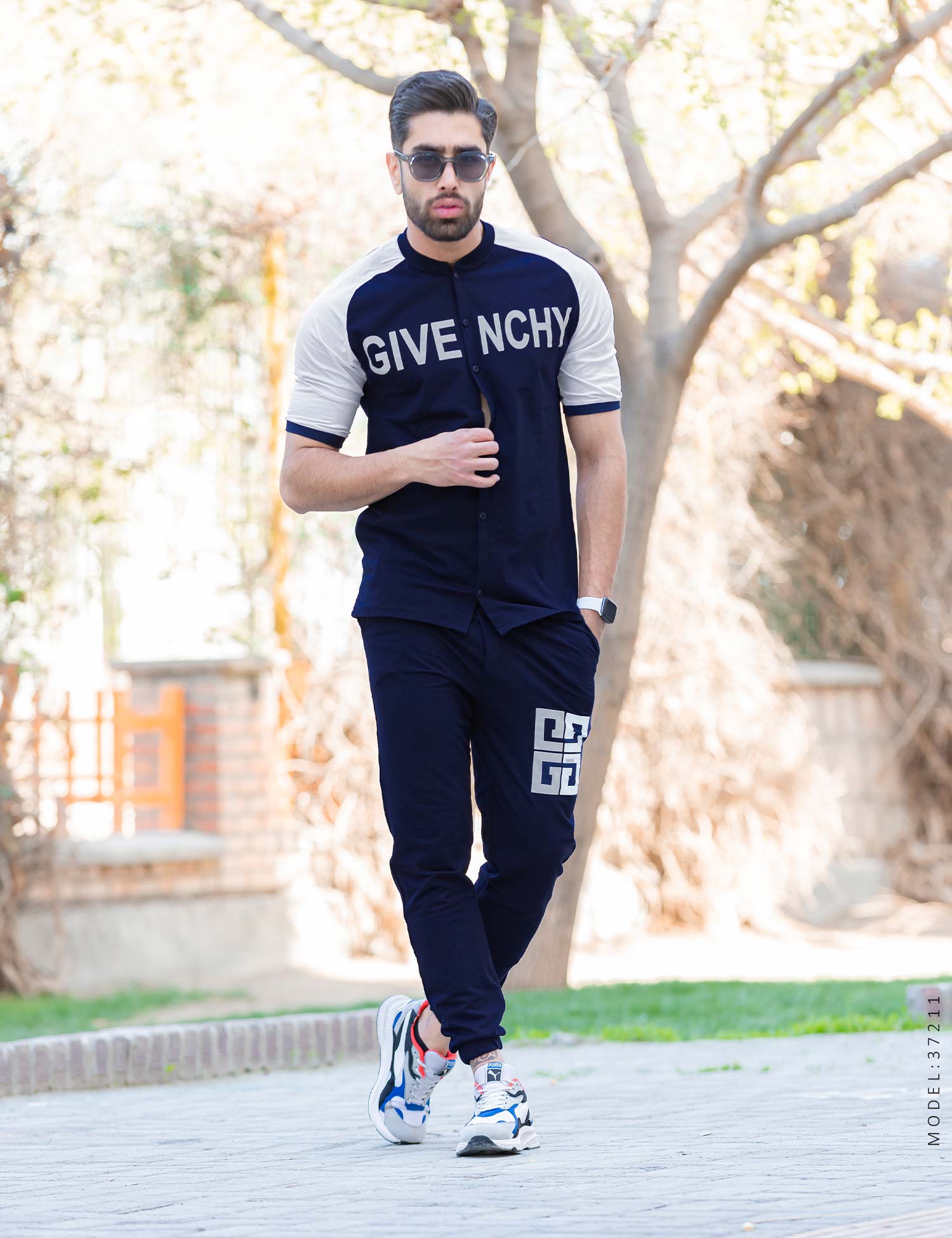 ست پیراهن شلوار مردانه بیسبالی Givenchi مدل 37211