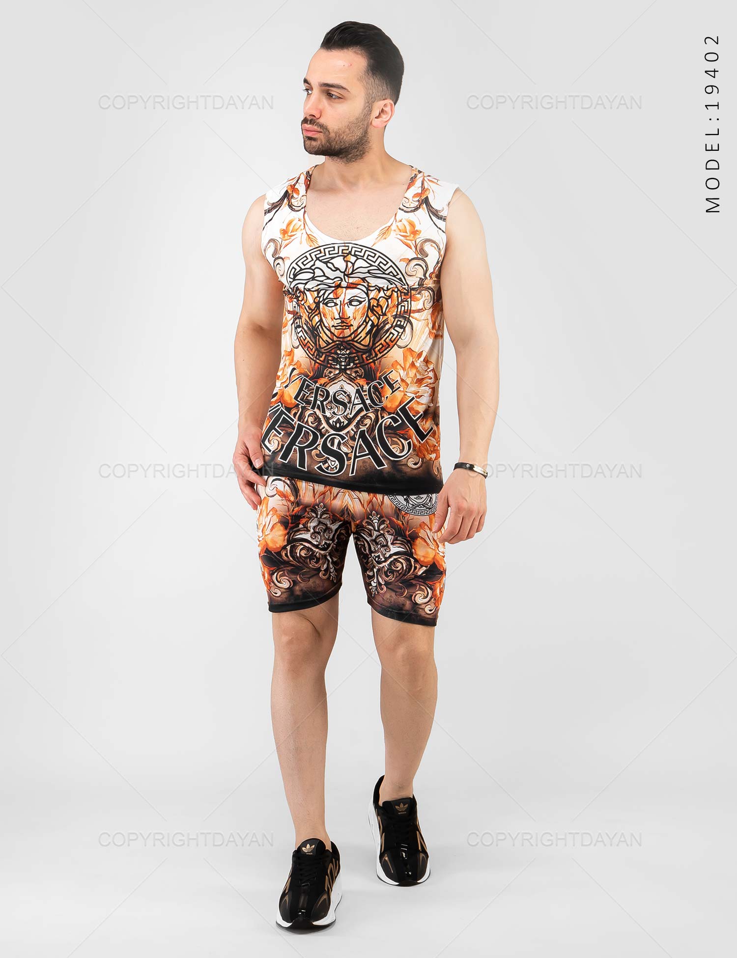 ست رکابی شلوارک مردانه Versace مدل 19402