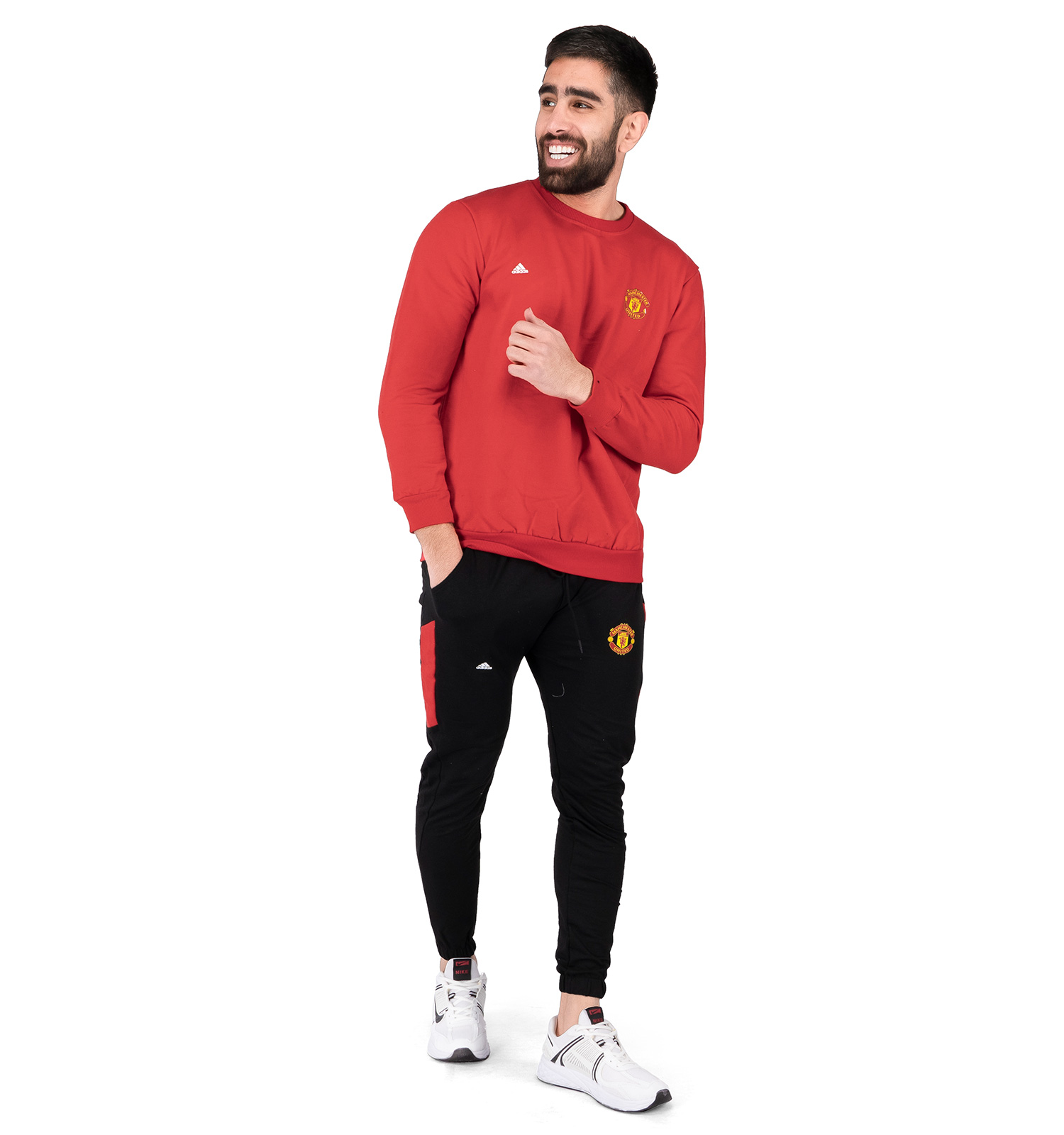 ست بلوز شلوار مردانه آستین بلند Adidas ساده یقه گرد مدل 43707