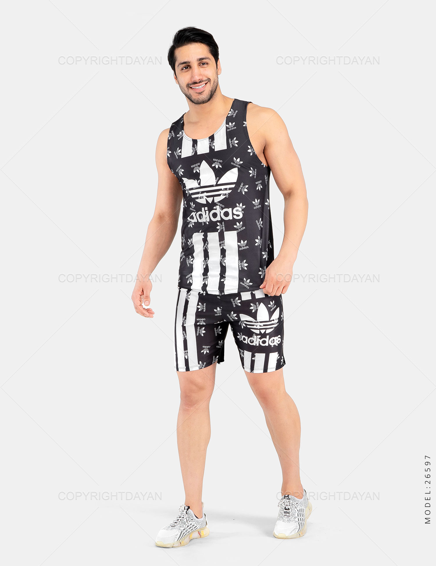 ست رکابی شلوارک مردانه Adidas مدل 26597