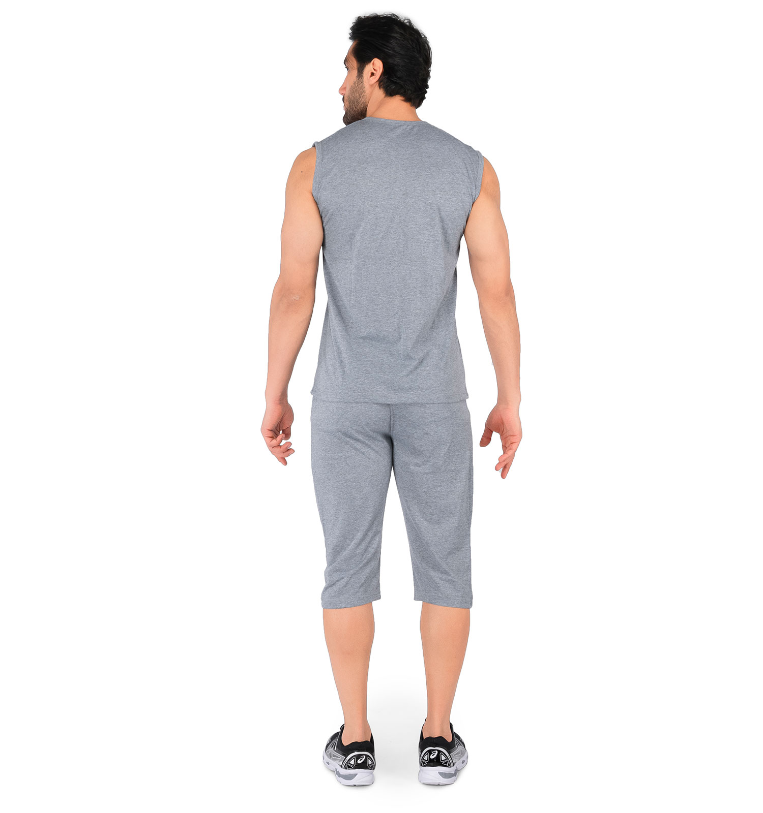 ست رکابی شلوارک مردانه آستین حلقه ای Reebok ساده یقه گرد مدل 43901