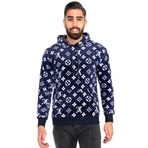 هودی مردانه کلاهدار طرحدار LOUIS VUITTON مدل 41018
