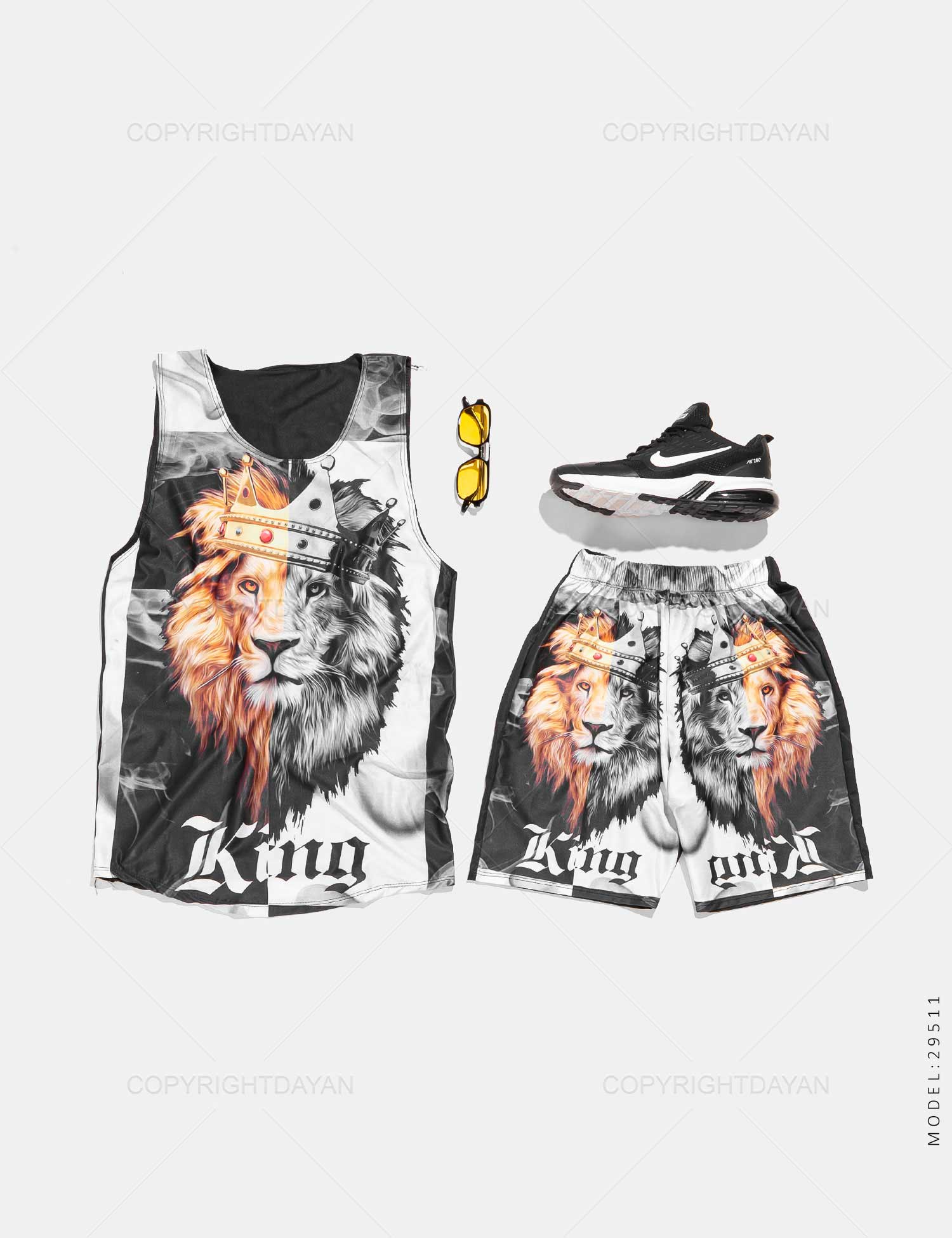 ست رکابی شلوارک مردانه King مدل 29511