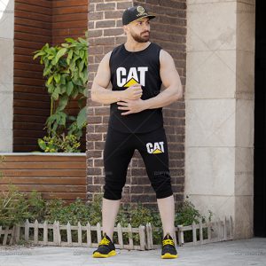 ست رکابی شلوارک مردانه Cat مدل G 9036
