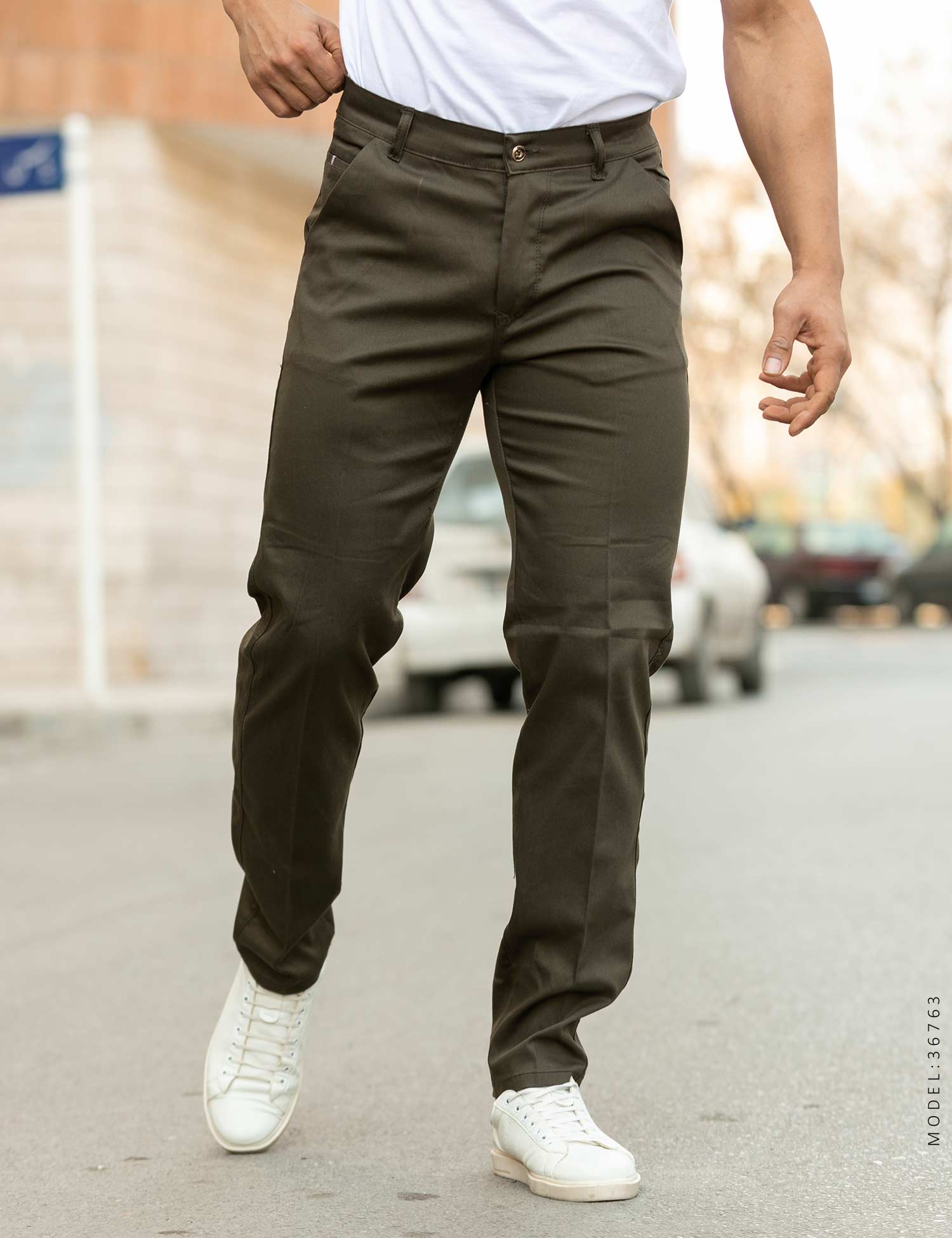 شلوار مردانه کتان کش Carlo مدل 36763
