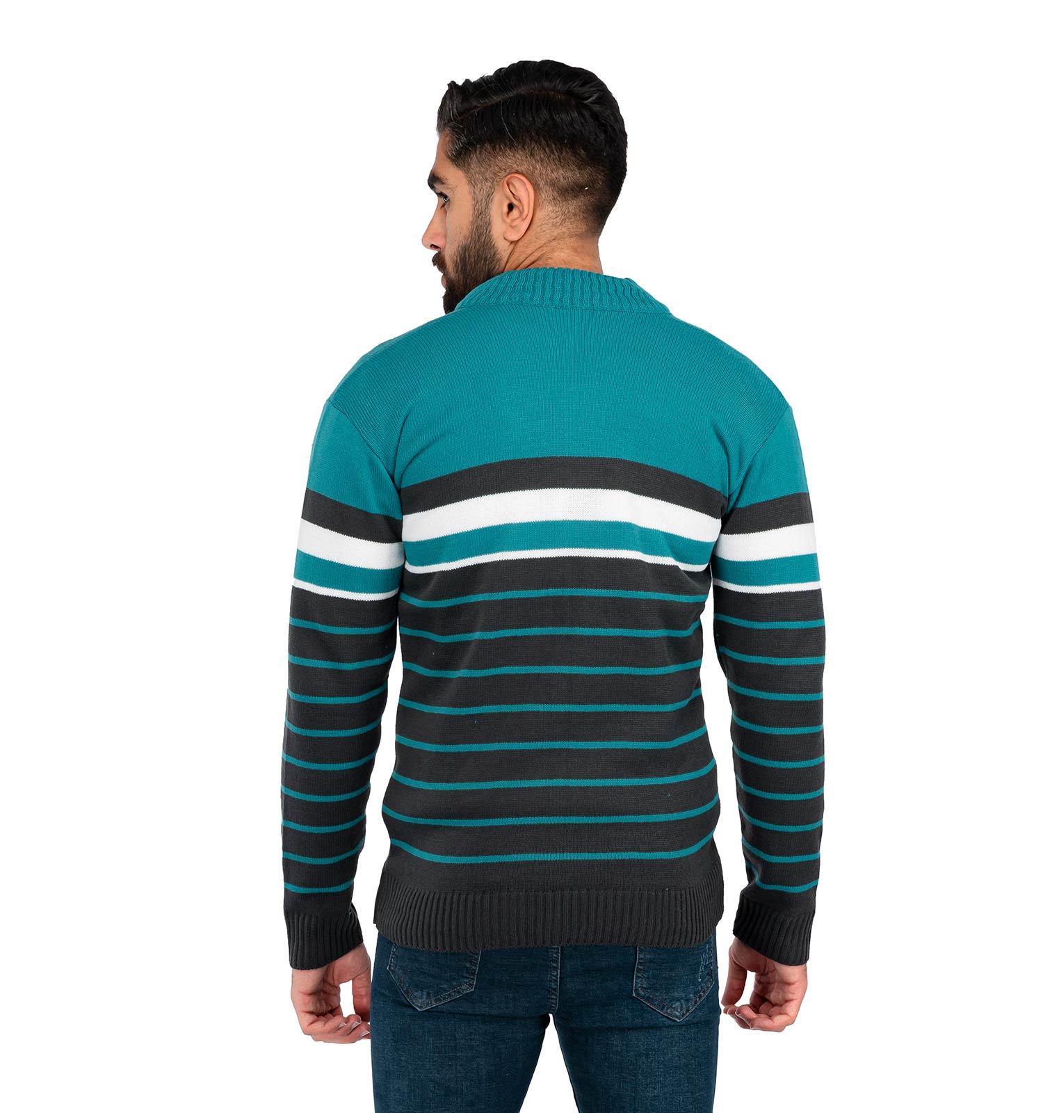ژاکت بافت مردانه زیپ دار یقه ایستاده Enzo مدل 39791