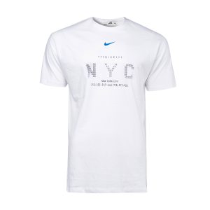 تیشرت Nike یقه گرد مردانه سفید پنبه طرحدار مدل 45214