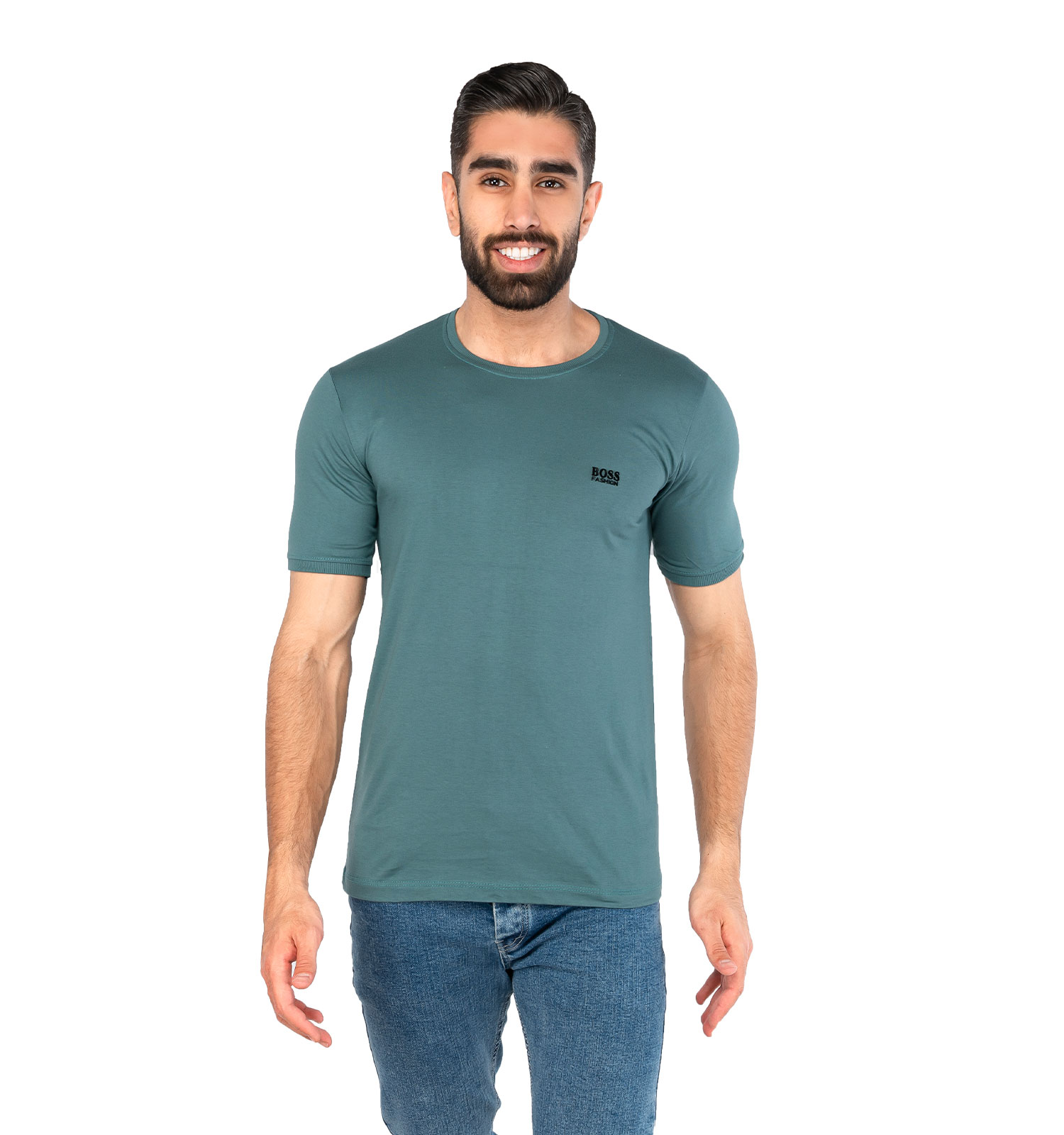 تیشرت Boss یقه گرد مردانه پنبه ساده مدل 44643