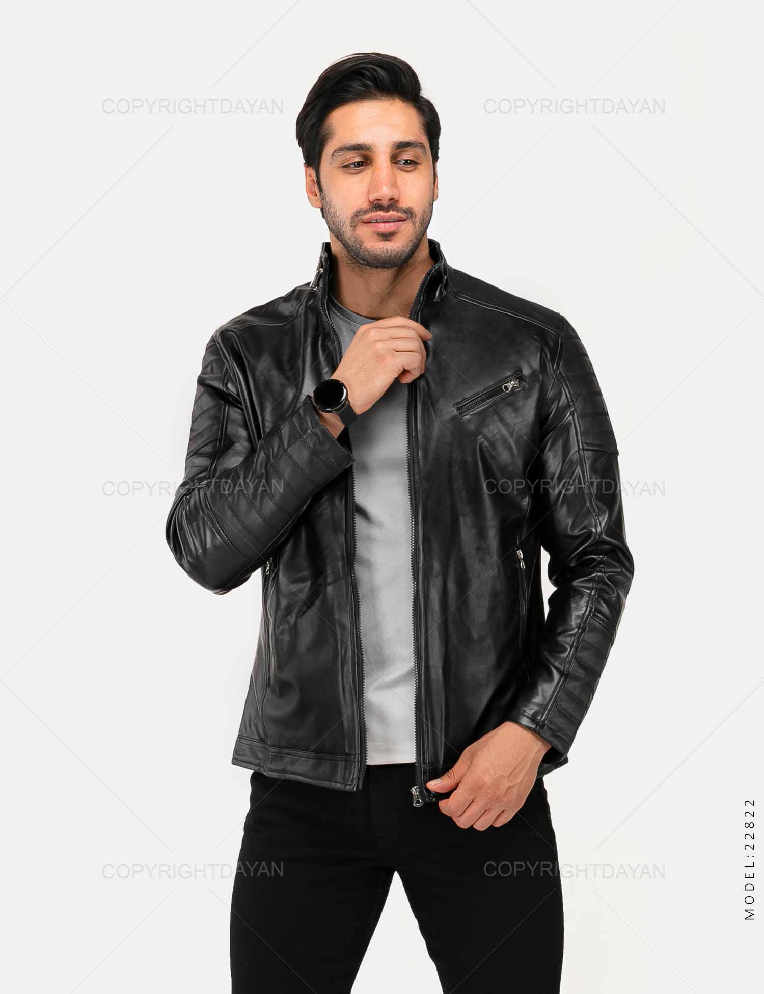 کاپشن چرمی مردانه Stark مدل 22822