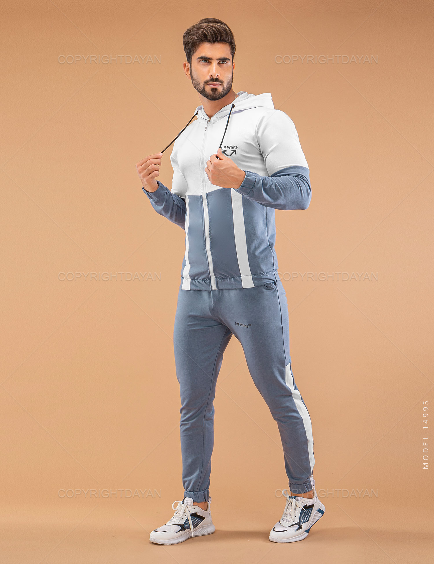 ست سویشرت شلوار مردانه Off – White مدل 14995