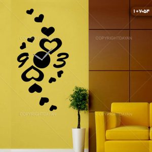 پکیج ساعت دیواری رهام+آباژور بالن قلب ها