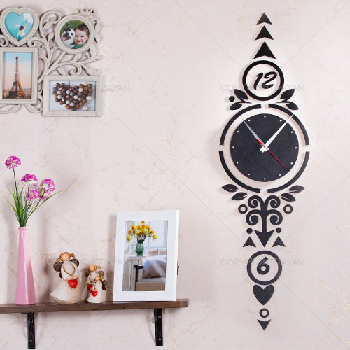 ساعت دیواری روکش چرم شاینا
