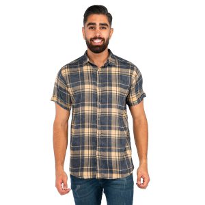 پیراهن مردانه آستین کوتاه چهارخانه Denver مدل 39787