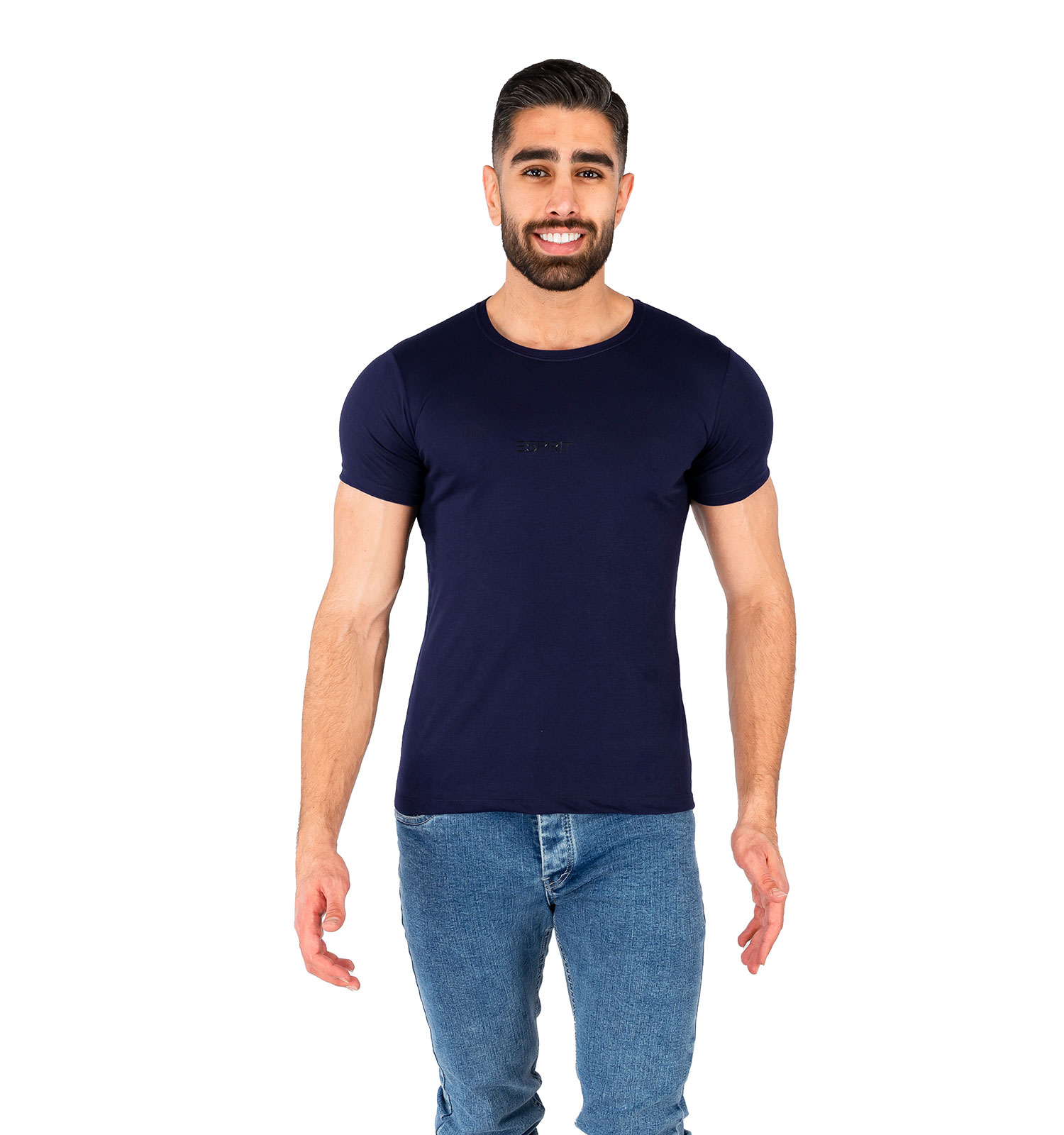 تیشرت Esprit یقه گرد مردانه سرمه ای ساده مدل 43738