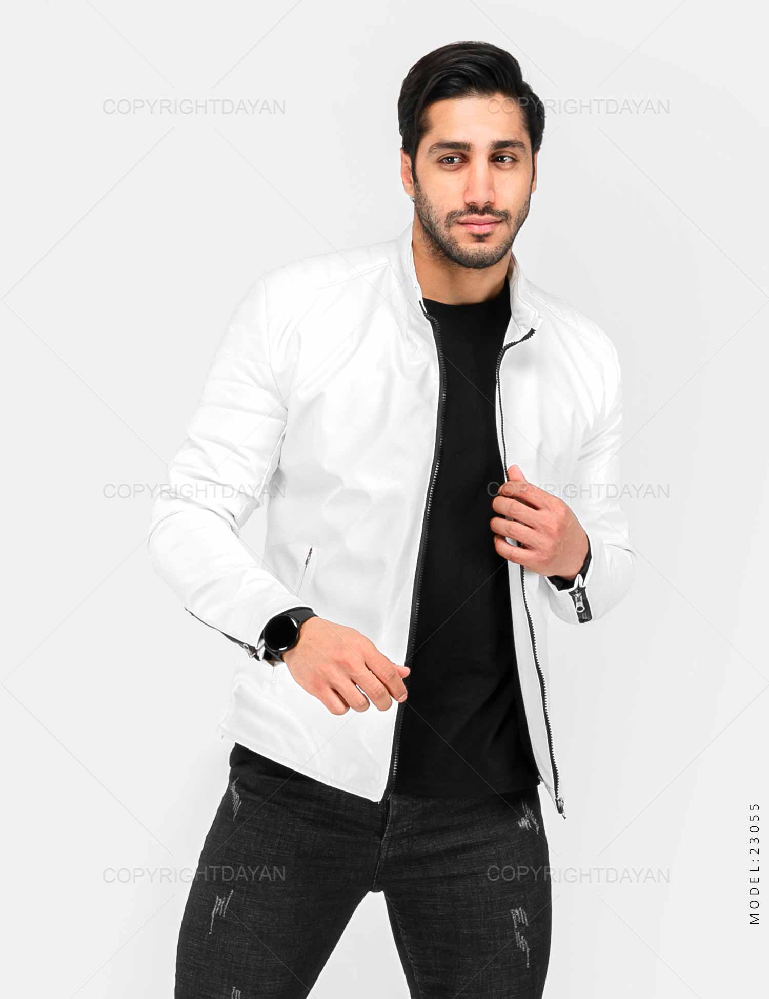کاپشن چرمی مردانه Alvin مدل 23055