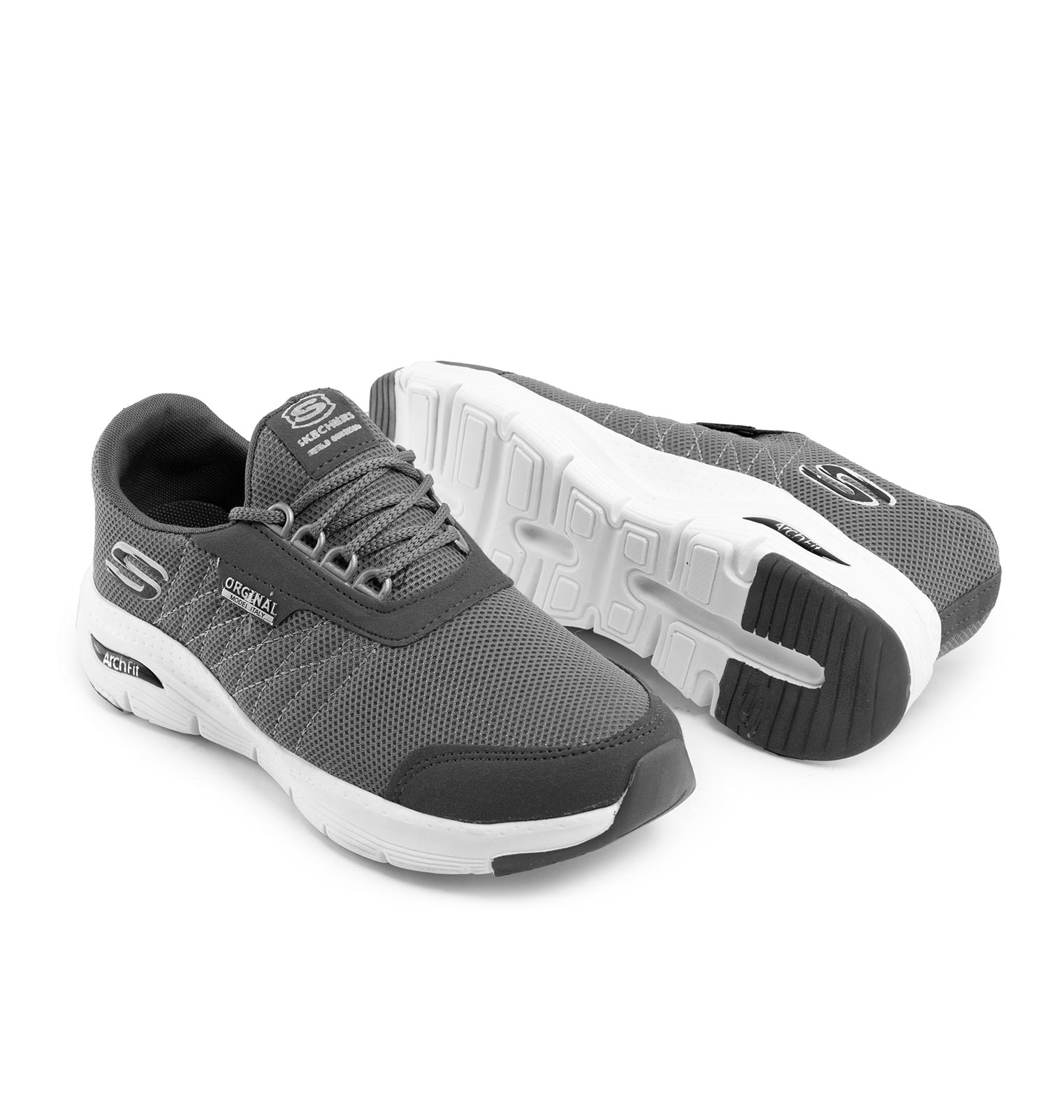 کفش ورزشی Skechers مردانه طوسی بندی مدل 42674
