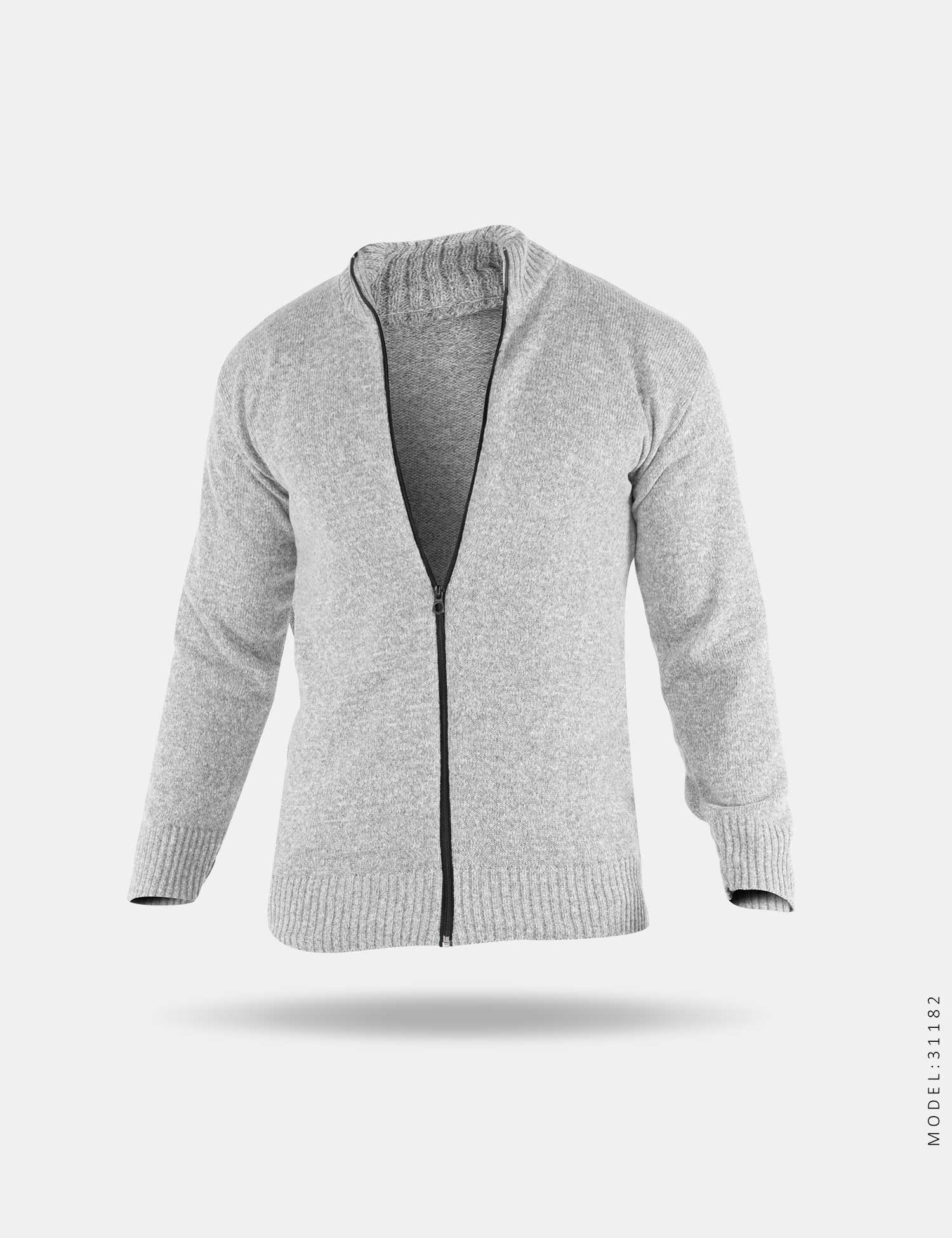 ژاکت بافت مردانه زیپ دار یقه ایستاده Arat مدل 31182