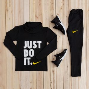 ست سویشرت شلوار Just Do It کفش Porden (مشکی)
