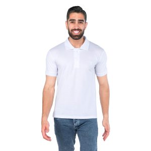 تیشرت Polo مردانه یقه دار سفید ساده مدل 44624