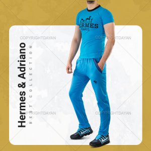 ست تیشرت Hermes (آبی) شلوار Adriano (آبی)