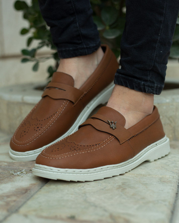 کفش کالج مردانه مدل Nervan قهوه ای