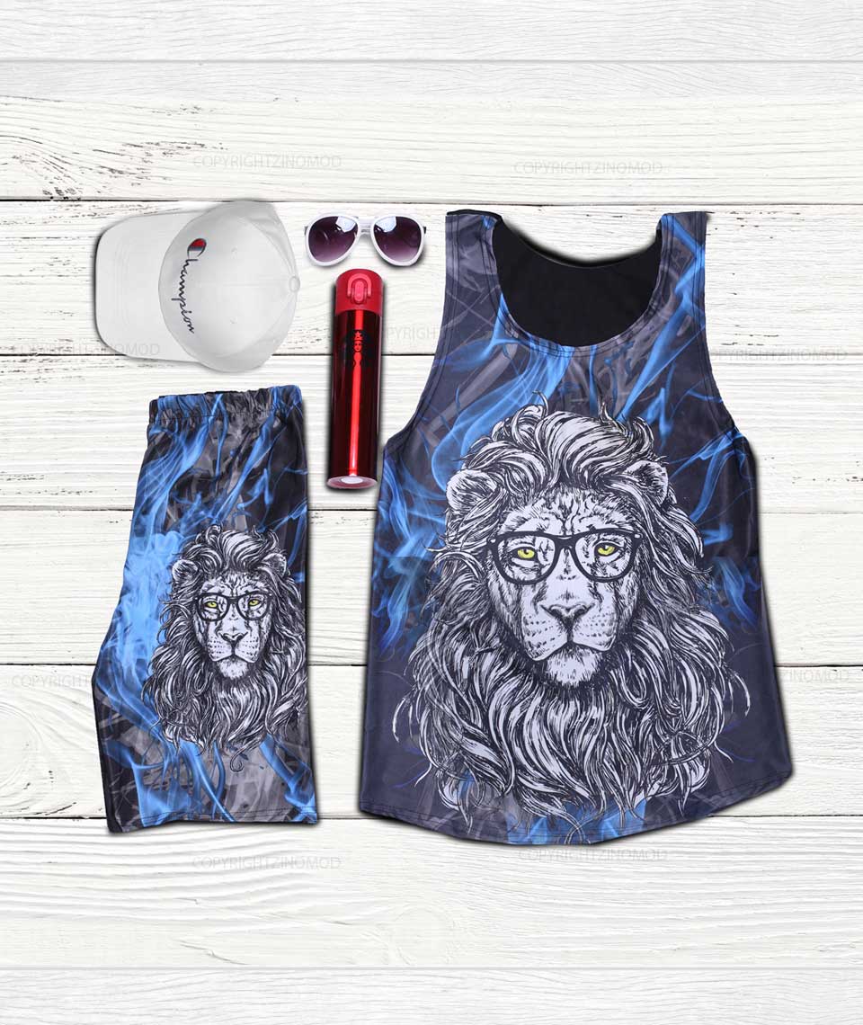 رکابی شلوارک Glasses Lion مدل 1077