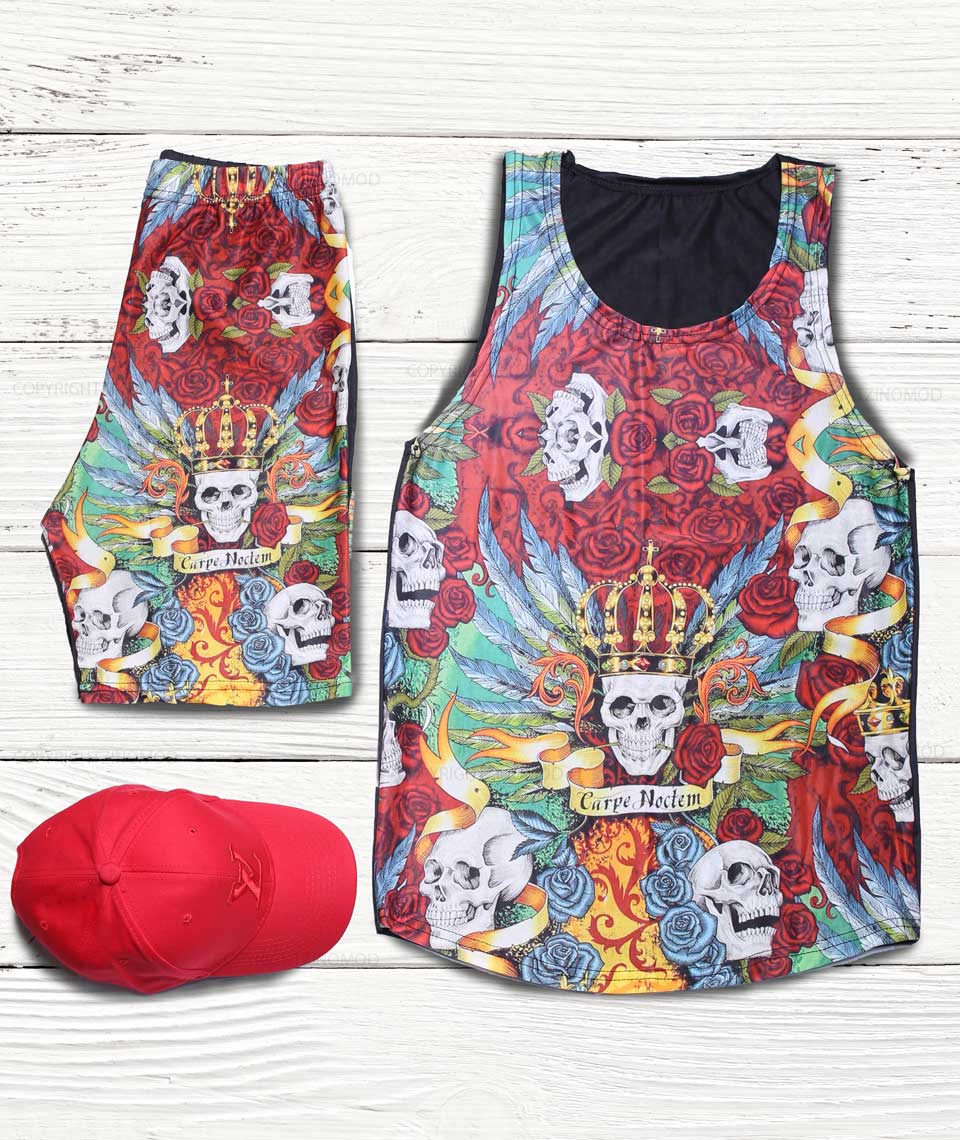 رکابی شلوارک Skeleton King مدل 1078