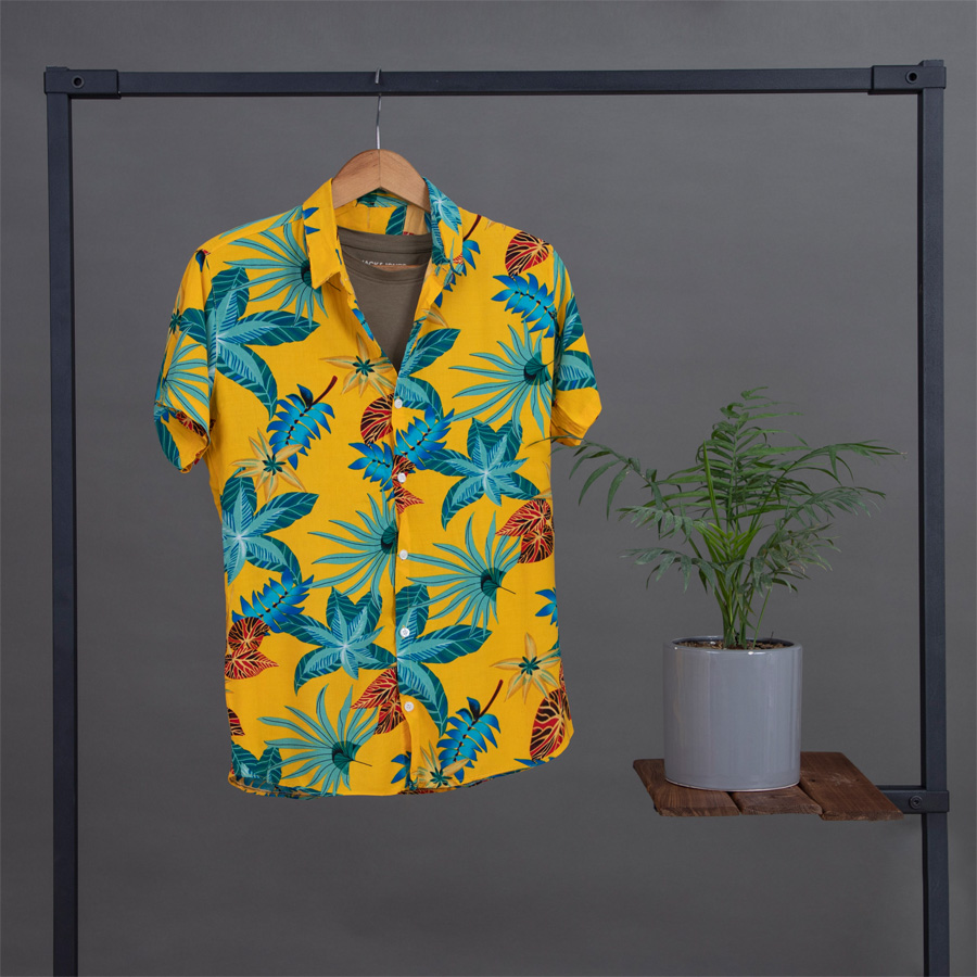 بلوز مردانه آستین کوتاه Hawaii مدل 1299