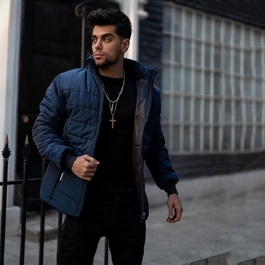 کاپشن مردانه Navy blue مدل 2159