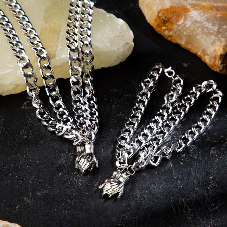 ست دستبند گردنبند دونفره SILVER مدل 2311
