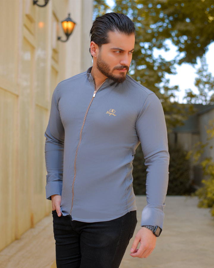 پیراهن مردانه مدل Arka طوسی کد6140
