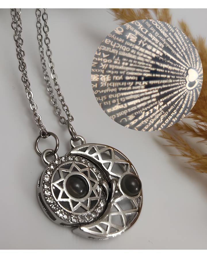 گردنبند ست مهر ماه مدل Love کد 6162