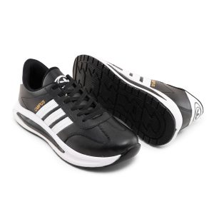 کفش اسپرت Adidas مردانه مشکی بندی چرم مصنوعی مدل 46326