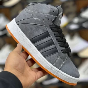کفش ورزشی مردانه ساقدار مدل Adidas Campus طوسی تیره مشکی