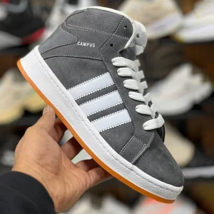 کفش ورزشی مردانه ساقدار مدل Adidas Campus طوسی تیره سفید