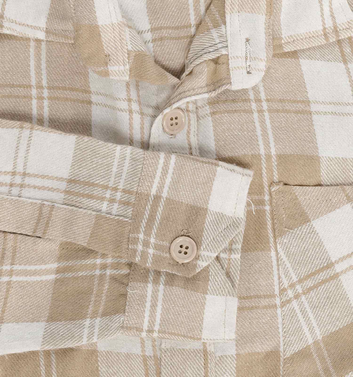 پیراهن اسپرت پشمی مردانه آستین بلند چهارخانه مدل 46002