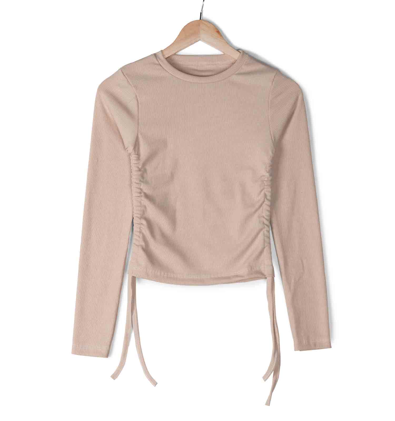 بلوز زنانه یقه گرد بغل گت دار ساده مدل 46033