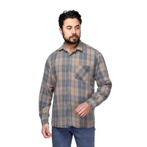 پیراهن اسپرت پشمی مردانه آستین بلند چهارخانه مدل 46000