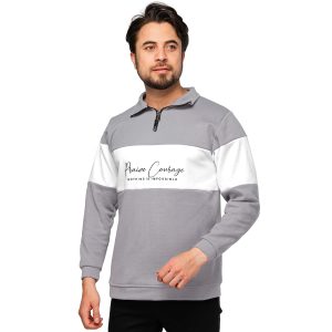 بلوز دورس نیم زیپ دو رنگ مدل 46353