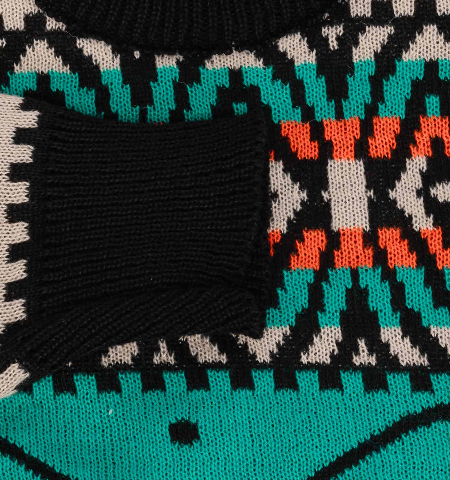 تونیک بافت زنانه طرحدار یقه گرد فری سایز مدل 46023