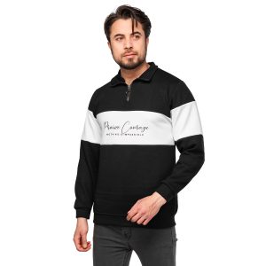 بلوز دورس نیم زیپ دو رنگ مدل 46355