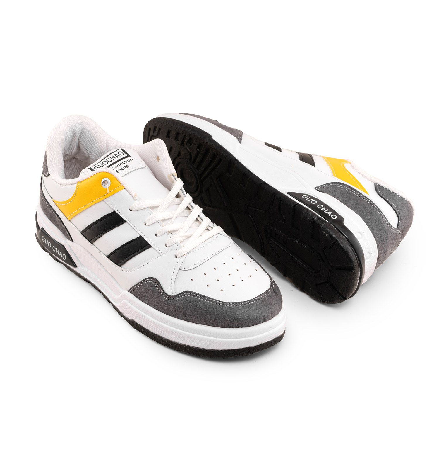 کفش اسپرت مردانه سفید بندی چرم مصنوعی مدل 46334