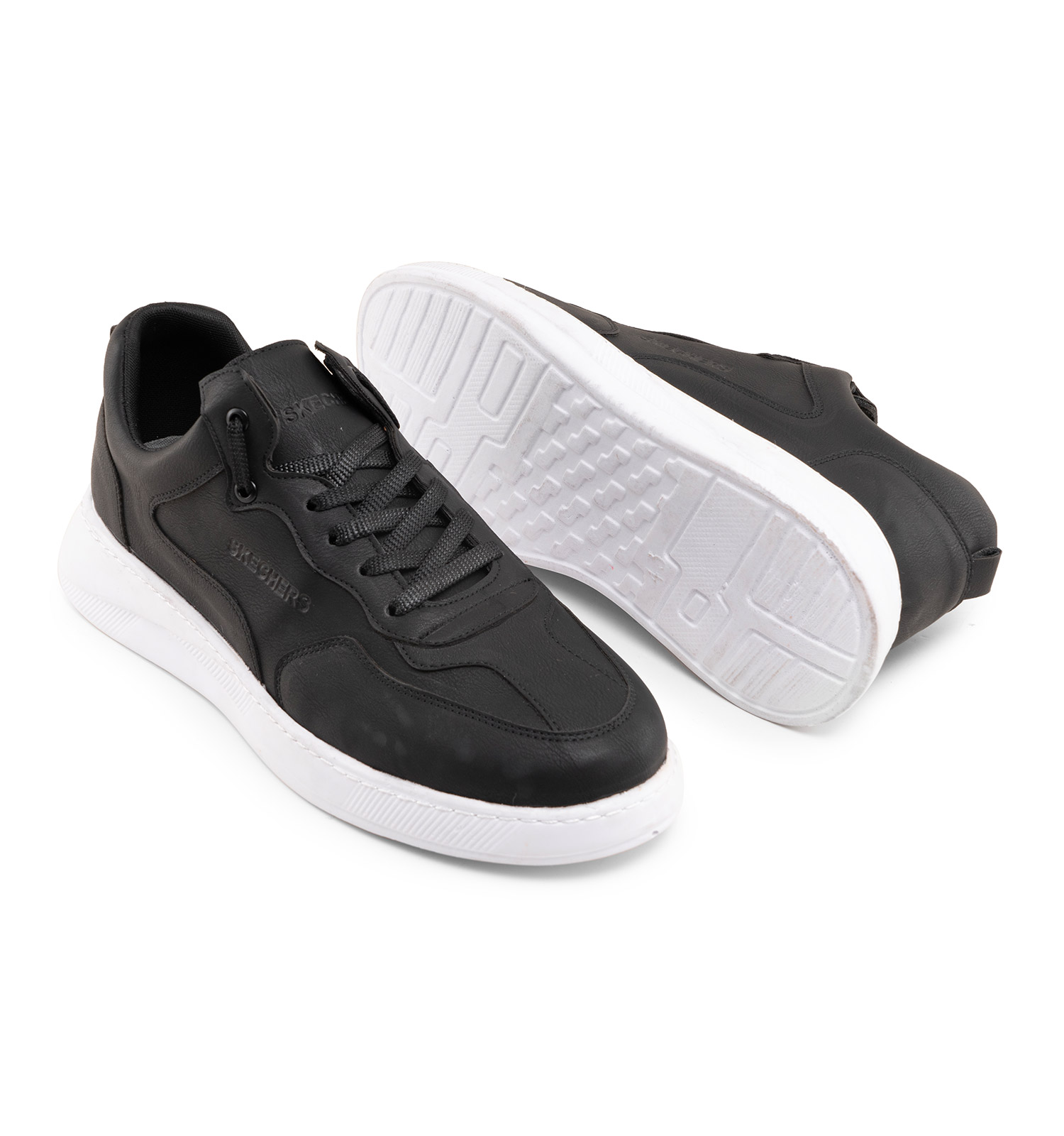 کفش روزمره مردانه Skechers چرم مصنوعی بند دار مشکی مدل 46345