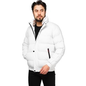 کاپشن مردانه بادی سفید مدل 46185