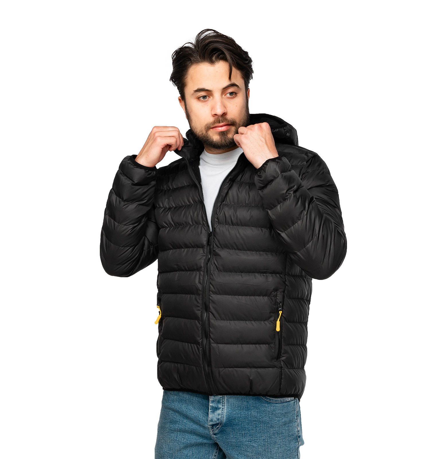 کاپشن شمعی مردانه بادی مشکی مدل 46169