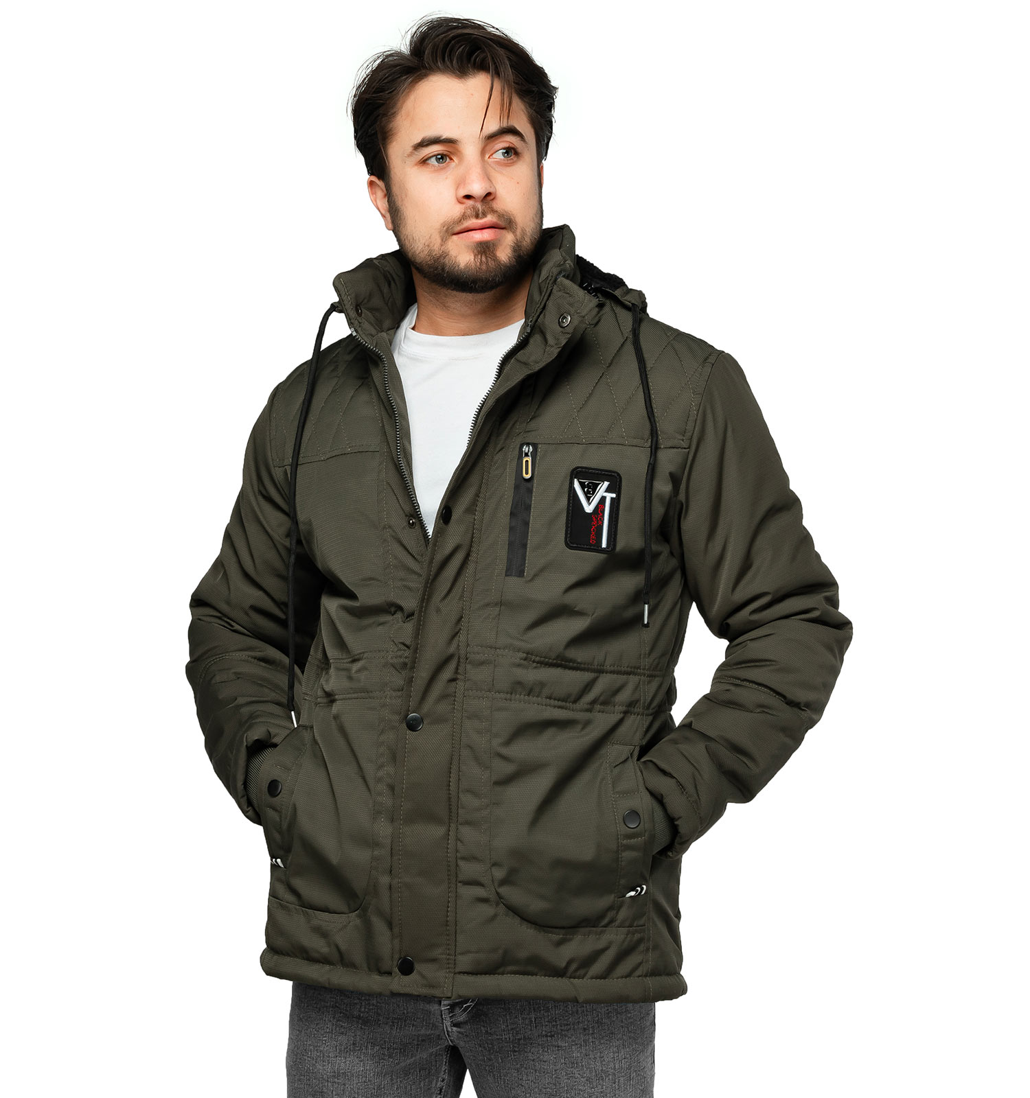 کاپشن برزنتی مردانه کلاهدار مدل 46318