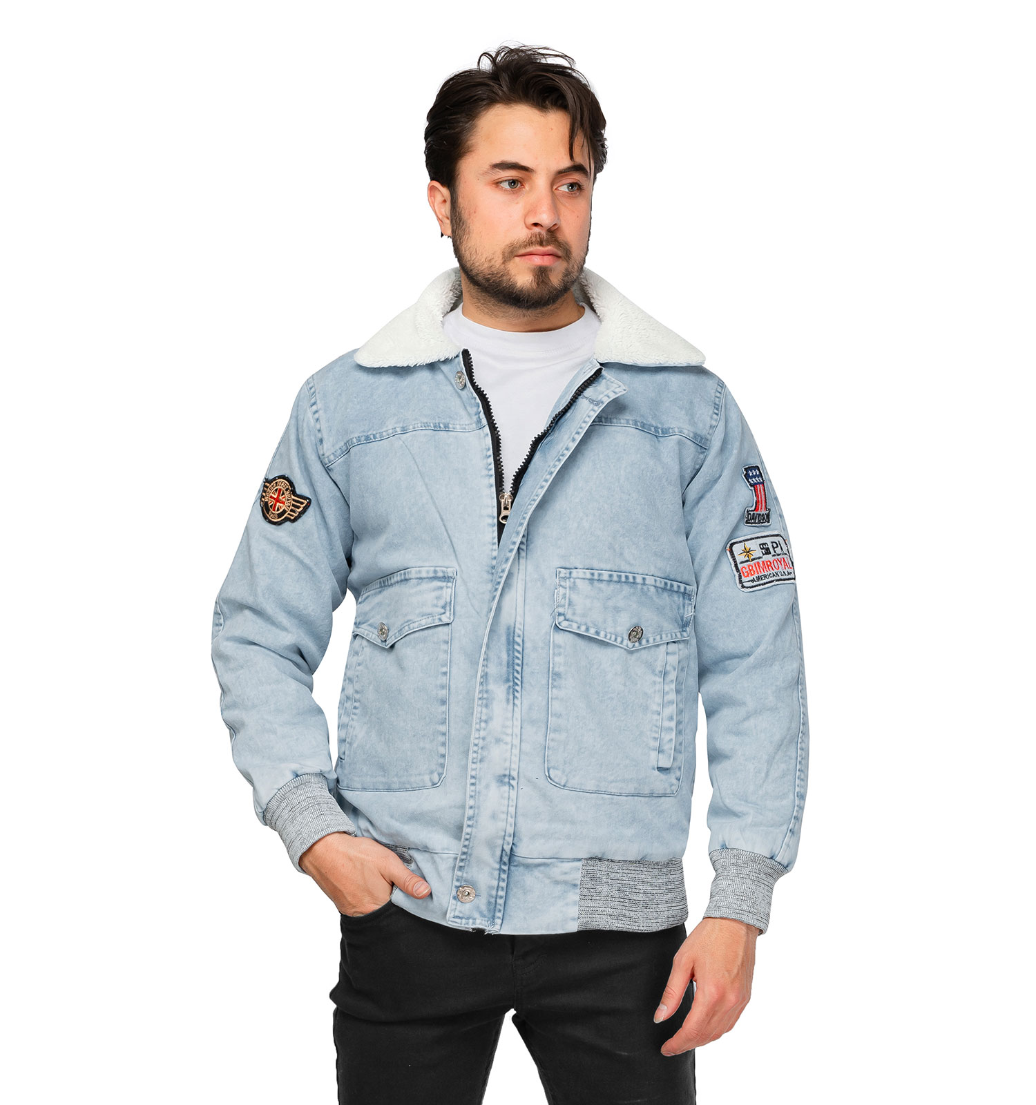 کاپشن لی مردانه یقه خز دار مدل 46109