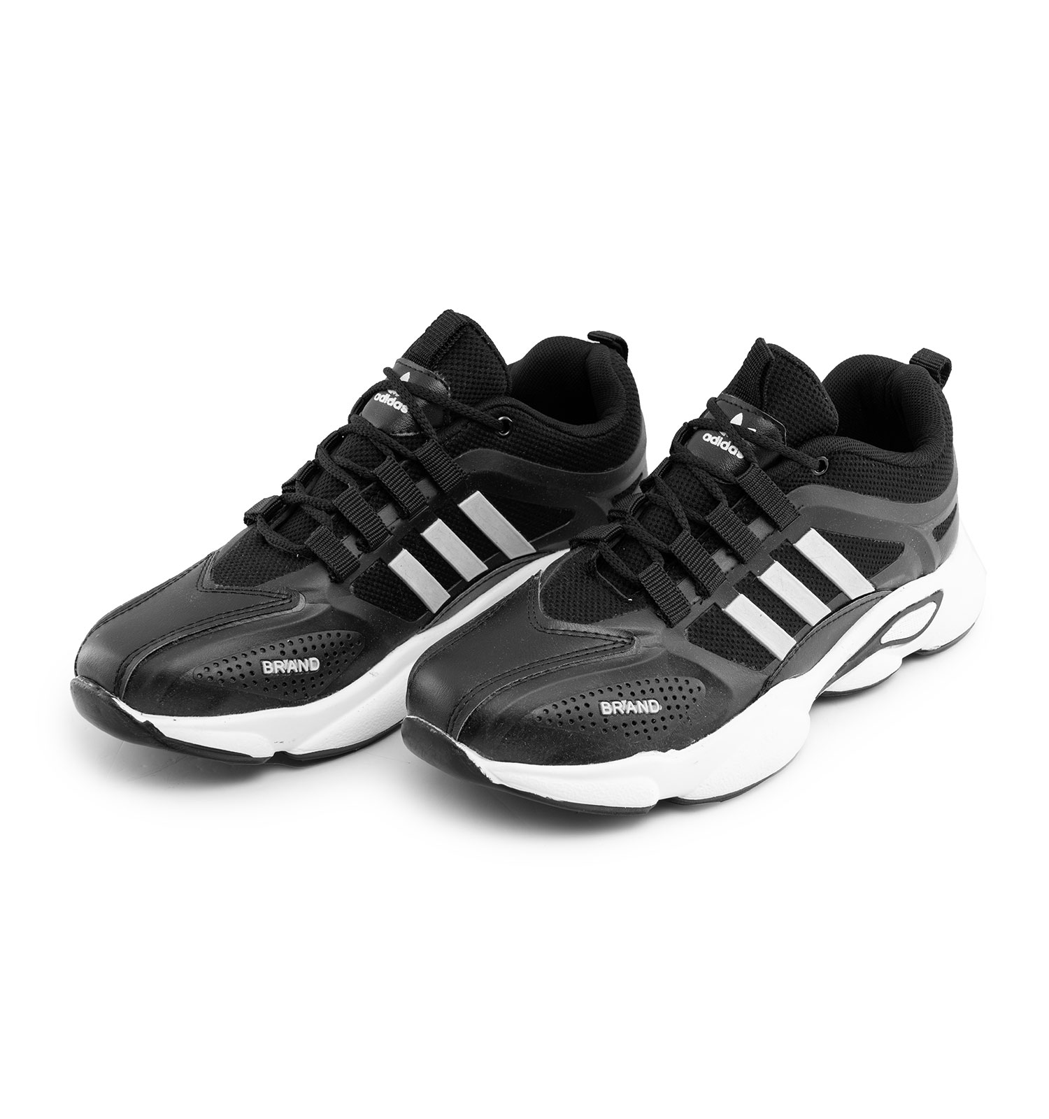 کفش اسپرت Adidas مردانه مشکی سفید بندی مدل 46192